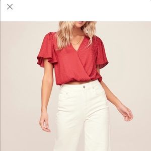 ASTR the Label Red Animal Print Crop Top